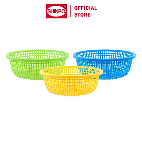 [EZM.6500147] SHINPO Bakul Bulat Plastik Ukuran M Evergreen Fruit Vegetable Basket Bakul Saringan SPO-SIP-831-M