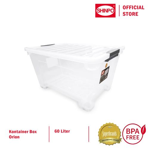 [EZM.6500170] SHINPO Orion Kontainer Plastik 60 Liter Dengan Roda Storage Box BPA Free SPO-SIP-100