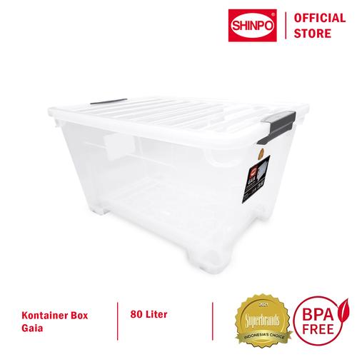 [EZM.6500171] SHINPO Gaia Kontainer Plastik 80 Liter Dengan Roda Storage Box BPA Free SPO-SIP-101