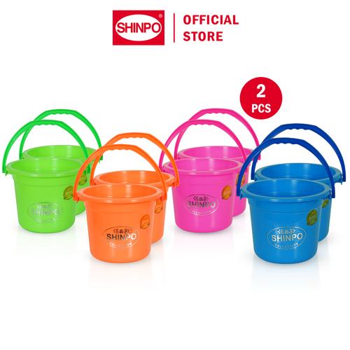 [EZM.6500178] SHINPO COMBO 2 Wadah Air / Ember Kecil 1.5L Ember Deluxe Dengan Handle Tidak Mudah Pecah SPO-SIP-105 plastik