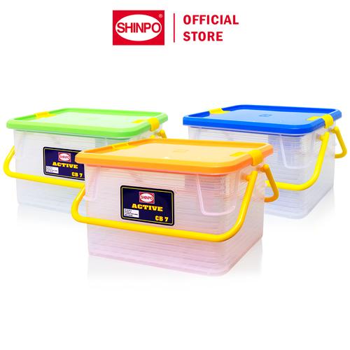 [EZM.6500253] SHINPO Kotak Penyimpanan Kontainer Plastik 7 L Active Container Box Lock Klip Pengunci SPO-SIP-131-CB7