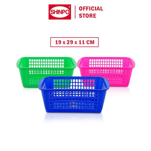 [EZM.6500274] SHINPO Keranjang Plastik Sedang Persegi Panjang 29 CM Bakul Segi Fruity Storage Kotak Penyimpanan SPO-SIP-214 Varian Warna pink