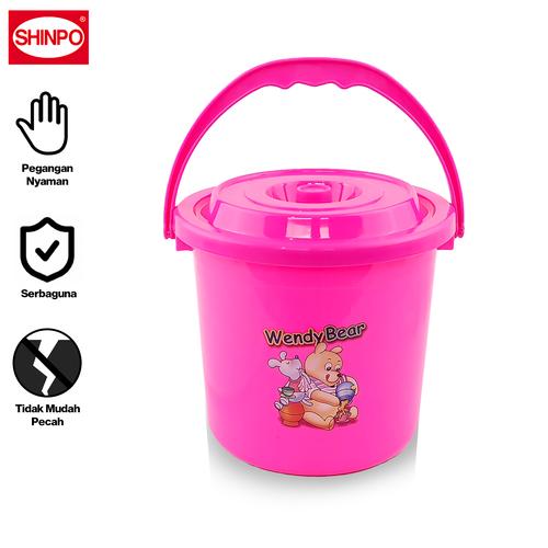 [EZM.6500286] SHINPO Ember Plastik Dengan Tutup Deluxe Water Bucket Ember Air SPO-SIP-250T