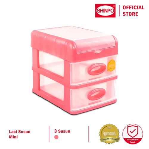 [EZM.6500298] SHINPO Laci Mini Felicia 3 Susun Kotak Penyimpanan Drawer Box Serbaguna SIP-363