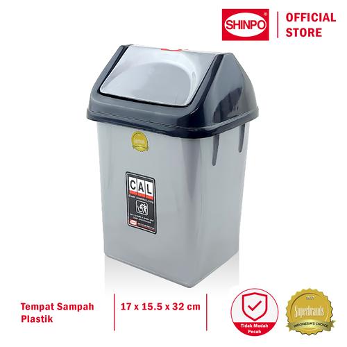 [EZM.6500320] SHINPO Tempat Sampah  Plastik S Dengan Tutup Cal Trash Bin Serbaguna SIP-820