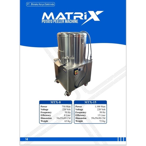 [EZM.1390055] Mesin Kupas Pengupas Kentang Potato Peeler Machine 8 & 15 Liter ORIGINAL TERBAIK - 8 LITER