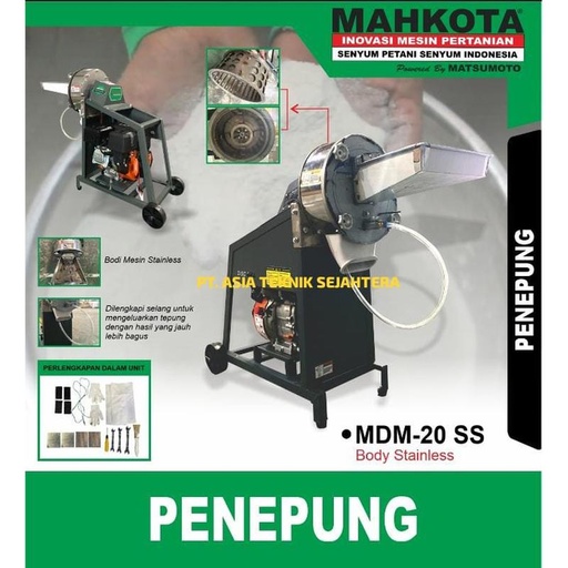 [EZM.1390078] Mesin Giling Tepung Disk Mill Penepung Mahkota MDM-20 SS Stainlesss