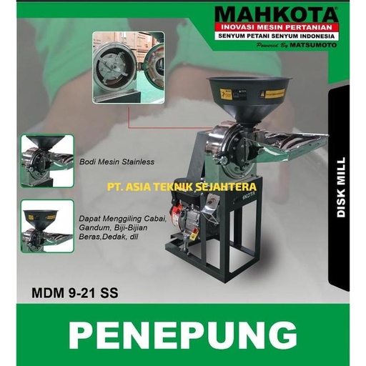[EZM.1390079] Giling Tepung / Penepung Diskmill Stainless Mahkota MDM 9-21 - UNIT_ ENGINE