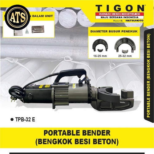 [EZM.1390082] Mesin Portable Bender Besi 32 mm Bengkok Beton 32mm rebar bender 32mm