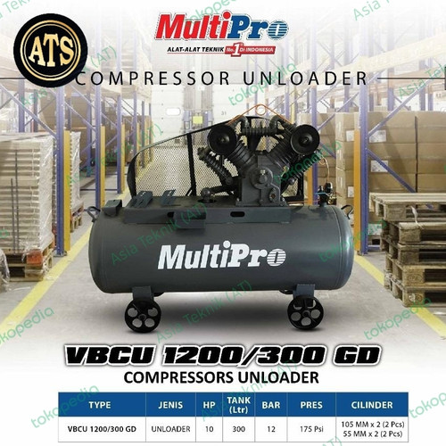 [EZM.1390236] Kompresor angin 10 hp kosongan Multipro VBCU 1200/300 Original