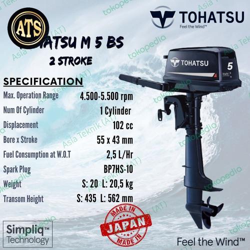 [EZM.1390271] Mesin Tempel Outboard Tohatsu 5PK 2 Tak New Made In Japan Asli Ori