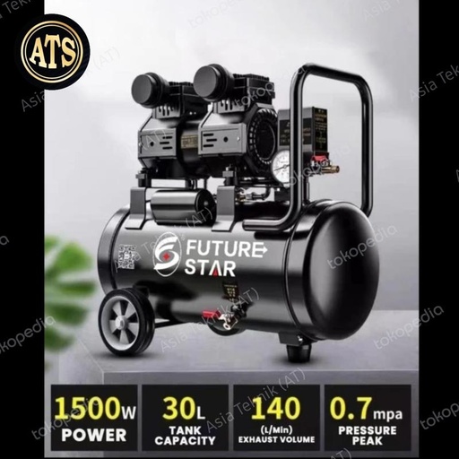 [EZM.1390350] Kompresor Angin Portable Oiless 2 HP Oil Free