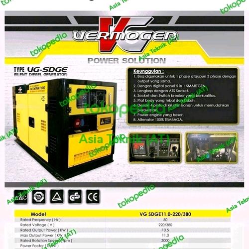 [EZM.1390616] Silent Genset Diesel 15 kva Equal Power Twin Cylinder Heavy Duty + ATS