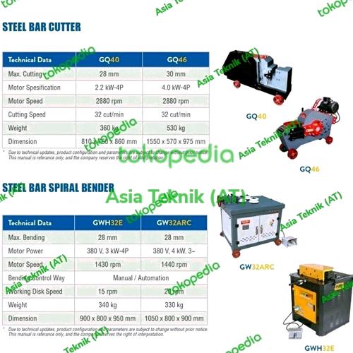 [EZM.1390676] Set Spiral Bender GWH32E dan Bar Cutter GQ46