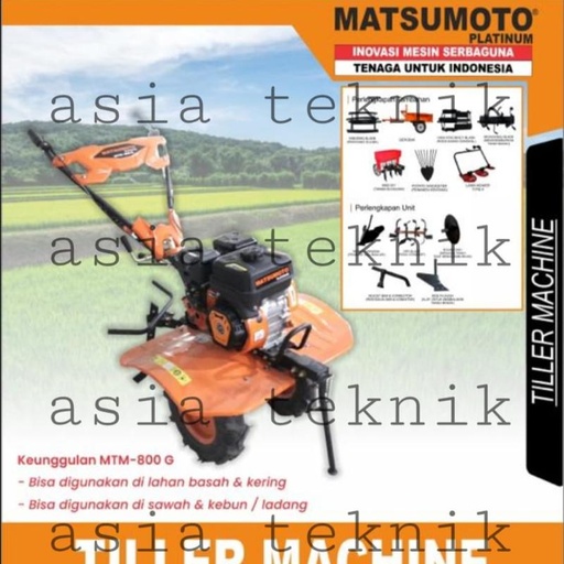 [EZM.1390784] Traktor Sawah Tiller Matsumoto MTM 800 G lengkap Mesin Bensin 7.5HP