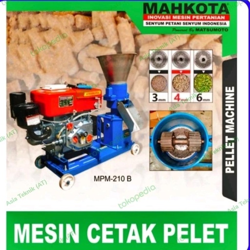 [EZM.1390918] Mesin Cetak Pelet Ikan Pakan Ternak 350 kg per jam Mahkota Original