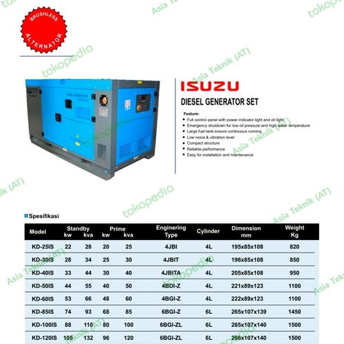 [EZM.1391003] genset silent isuzu 60 kva seri 4BG1Z