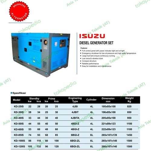 [EZM.1391007] Genset silent Isuzu 25 kva Seri 4JB1