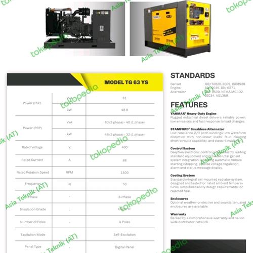 [EZM.1391053] Genset Silent Yanmar 60 kva Made in Japan