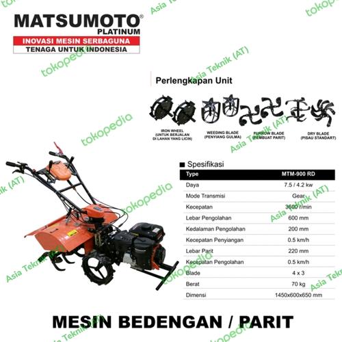 [EZM.1391095] Mesin Bedengan Parit Cultivator Tiller Matsumoto MTM900RD