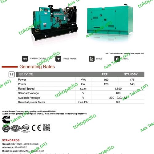 [EZM.1391510] genset silent cummins 160 kva heavy duty