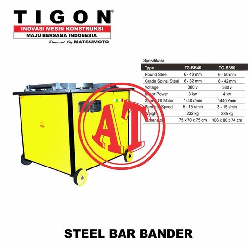 [EZM.1391573] Mesin penekuk besi beton..Steel Bar Bender Tigon BB50