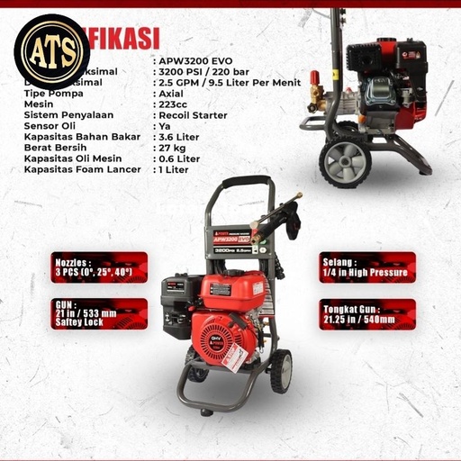 [EZM.1391629] Aipower Jet cleaner High Pressure Washer APW3200