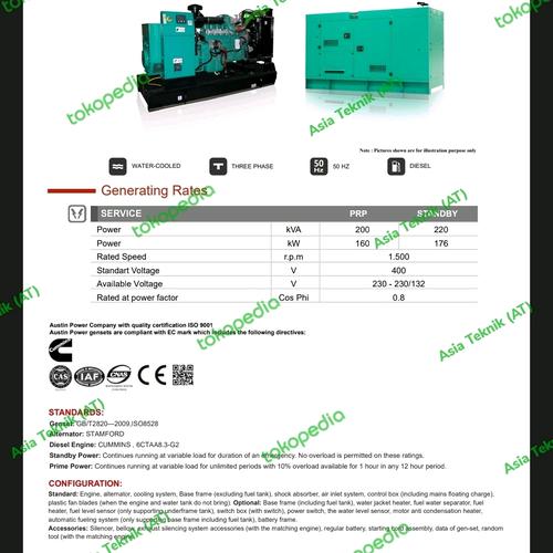 [EZM.1391648] genset cummins 200 kva type silent heavy duty