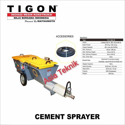 [EZM.1391656] mesin plester tembok.. cement sprayer Tigon tcs 1060
