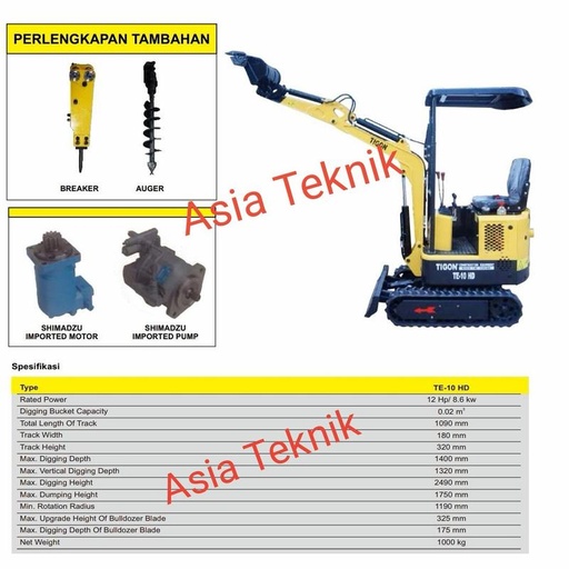 [EZM.1391670] mesin excavator Tigon TE10 HD.. mesin penggali tanah