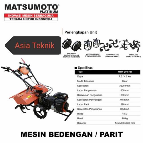 [EZM.1391740] Mesin bajak sawah tiller Matsumoto MTM900RD.. mesin bedengan