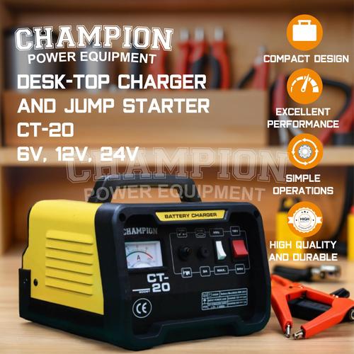 [EZM.1400010] Charger Aki Mobil Motor 20 Ampere 12 - 24V Champion CT20 USA Technology / Battery Charger Aki