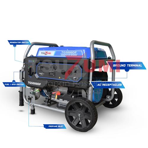 [EZM.1400038] Genset LPG Open 3000 Watt Dual Fuel TG 5000 DF Tsuzumi Japan