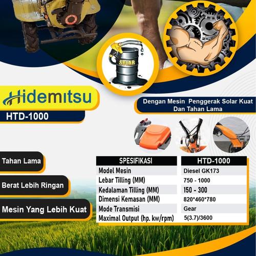 [EZM.1400142] Tiller Traktor Diesel Hidemitsu HTD 1000 Japan Technology