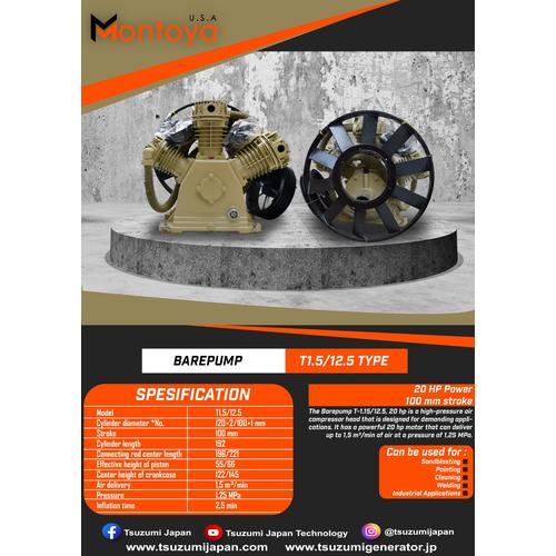 [EZM.1400160] MONTOYA Kepala Kompresor angin 20 hp T-1.5/12.5