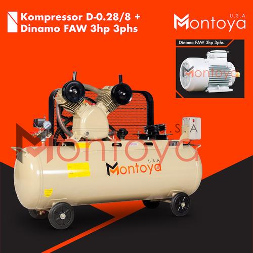 [EZM.1400181] Kompresor angin MONTOYA 3 hp D-0.28/8 + Dinamo 3 hp 1 phase