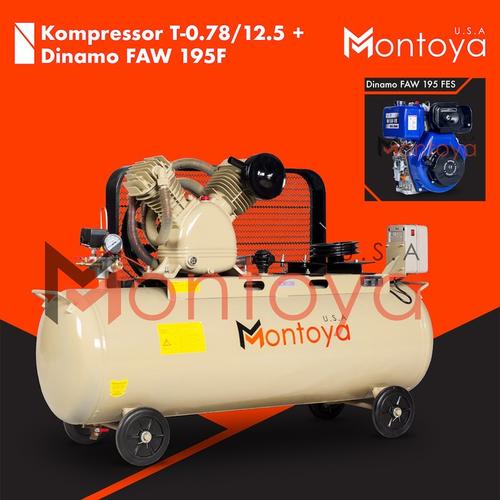 [EZM.1400229] Compressor Udara Montoya 10 Pk 7,5Kw High Pressure + Diesel FAW 195FES