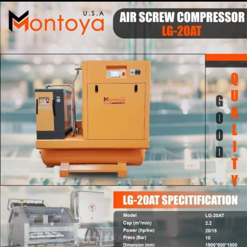 [EZM.1400244] Kompresor Udara Screw  20 PK 15 Kw Air Compressor Montoya LG-20AT All In One