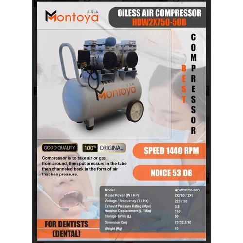 [EZM.1400311] Kompresor Angin Tanpa OLi / Oiless 2 Hp 50 Liter MONTOYA U.S.A