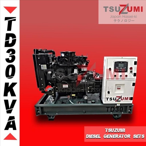 [EZM.1400477] Generator Set Open Diesel 30 KVA Tsuzumi TD 30 KVA Technology Japan