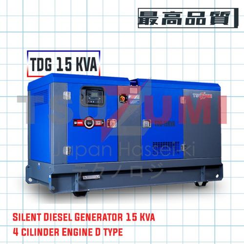 [EZM.1400493] Genset Silent Diesel 15 KVA 12000 Watt tsuzumi TDG 15 KVA Made Japan