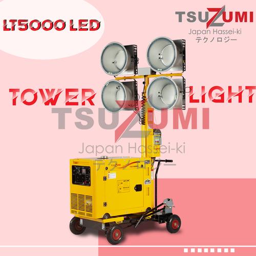 [EZM.1400532] Genset Tower Light 5,5 Meter 1000 watt x 4 LT 5000 LED TSUZUMI JAPAN