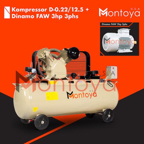 [EZM.1400552] Kompresor angin MONTOYA 3 hp D-0.22/12.5 + Dinamo 3hp 1 phase