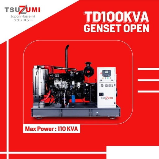 [EZM.1400585] Genset Open 100 kva original Tsuzumi Japan technology