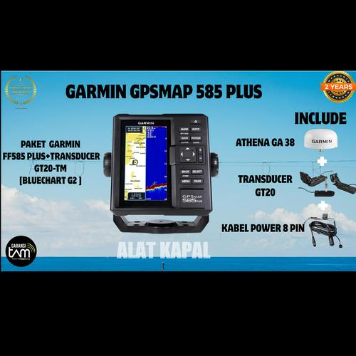 [EZM.1410002] GARMIN GPSMAP 585 Plus with Tranducer GT-20TM ORIGINAL - Garansi 2 Thn
