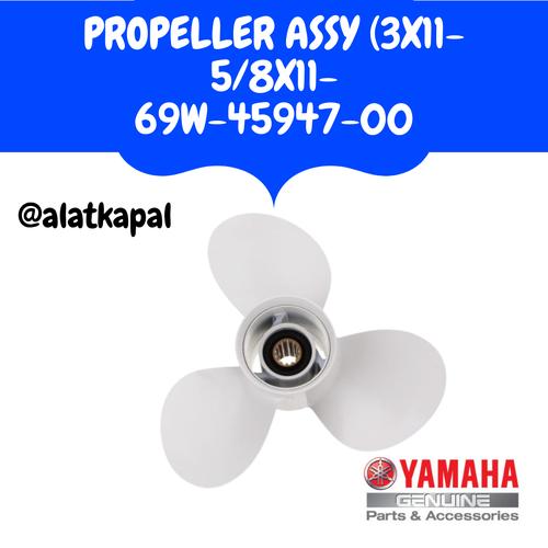 [EZM.1410255] PROPELLER ASSY 69W-45947-00 UNTUK MESIN TEMPEL YAMAHA 40PK 2TAK
