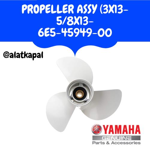 [EZM.1410373] PROPELLER ASSY 3X13-58X13- 6E5-45949-00 UNTUK MESIN TEMPEL YAMAHA 50PK