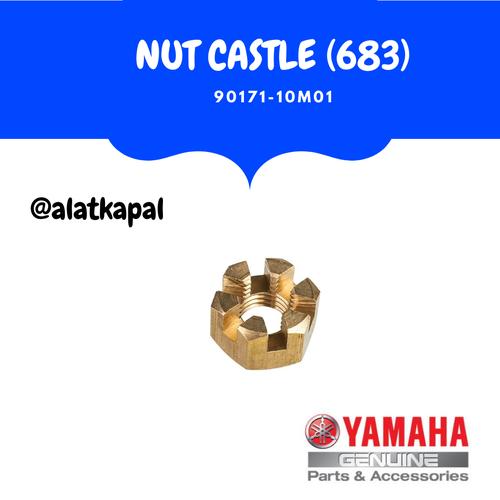 [EZM.1410468] NUT CASTLE (683) 90171-10M01 untuk Mesin Tempel Yamaha 15 pk