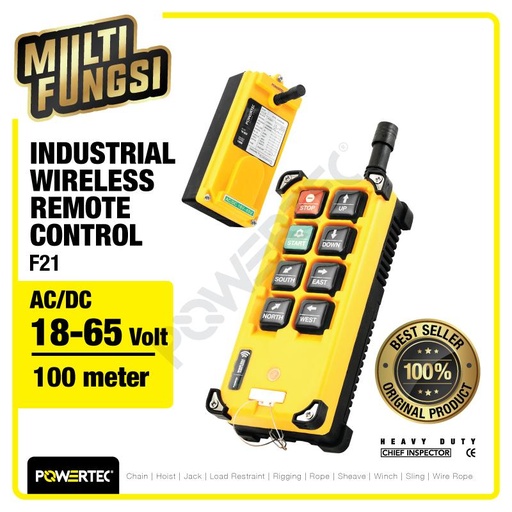 Wireless Remote Control 18V-65V Hoist Crane POWERTEC