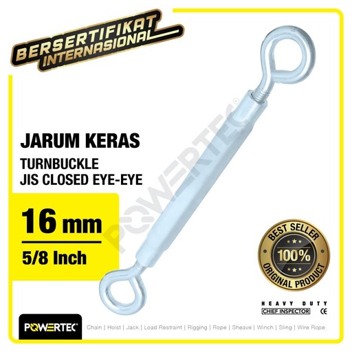 Turnbuckle / Jarum Keras JIS Closed Eye & Eye M16 Span Skrup POWERTEC